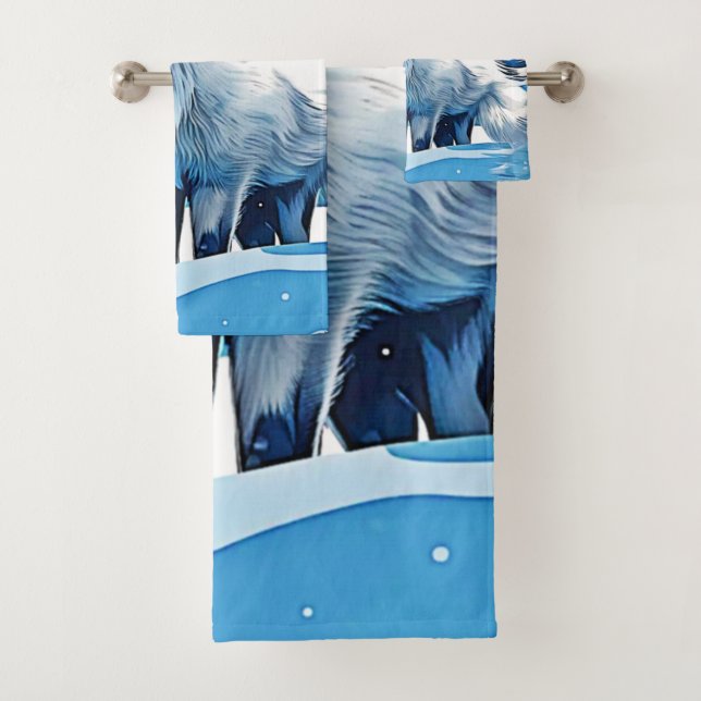 Winter Fox Art Bath Towel Set (Insitu)