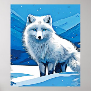 Winter Fox Art Poster