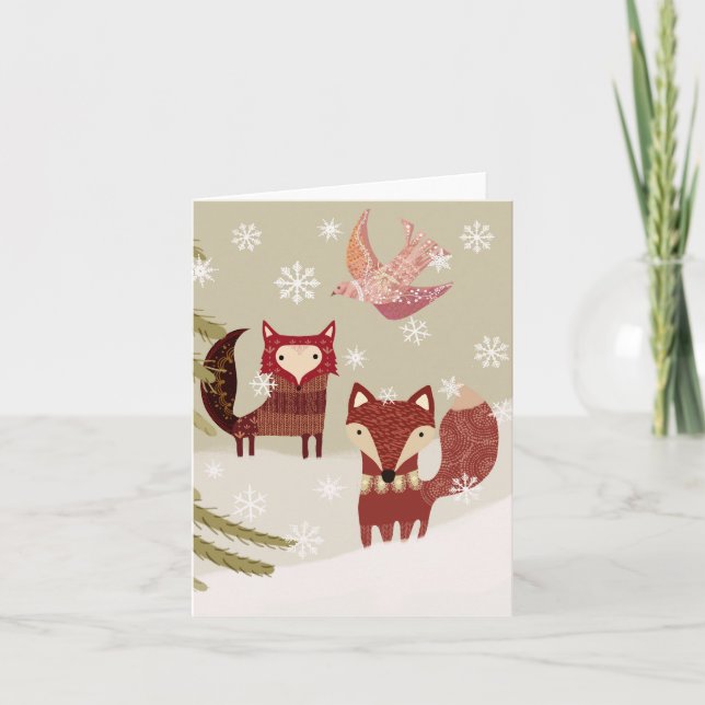 Winter Fox BLANK Greeting Card (Front)