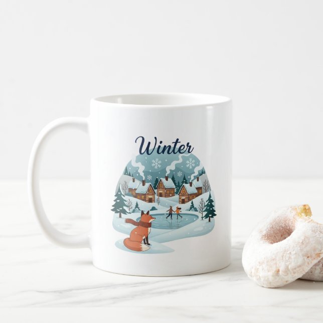 Winter Fox Ceramic Mug (11oz) (With Donut)
