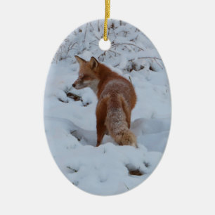 Winter Fox Ceramic Ornament