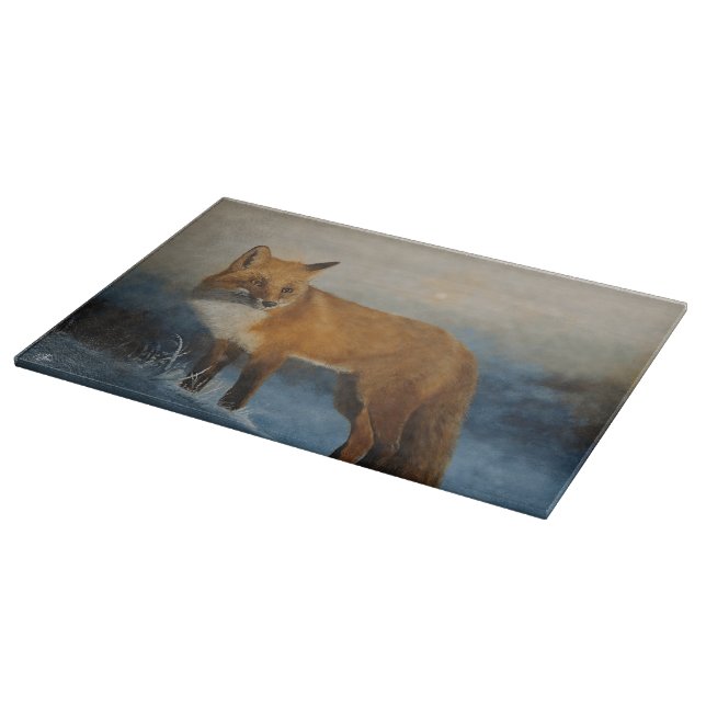 Winter Fox Cutting Board (Corner)