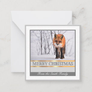 Winter Fox Family Greetings Card