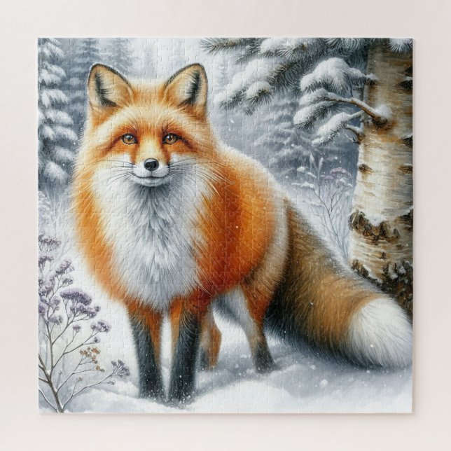 Winter Fox Puzzle (Vertical)