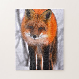 Winter Fox Quebec Canada. Jigsaw Puzzle