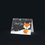 Winter Fox Snowflake Blue Thank You Card<br><div class="desc">Winter Fox Snowflake Blue Thank You Card</div>