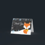 Winter Fox Snowflake Blue Thank You Card<br><div class="desc">Winter Fox Snowflake Blue Thank You Card</div>