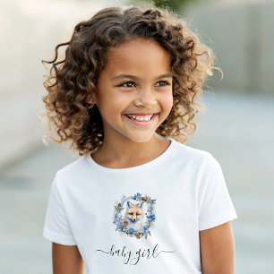 Winter Fox Watercolor Girl Baby T-Shirt