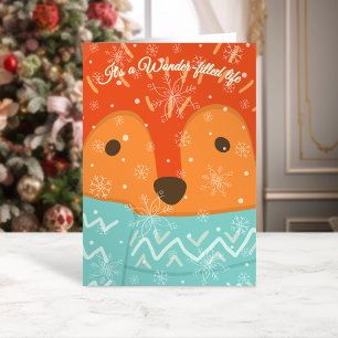 Winter Fox Wonder-Filled Life Funny Christmas Card