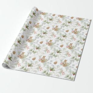 Winter Fox Woodland Forest Cute Wrapping Paper