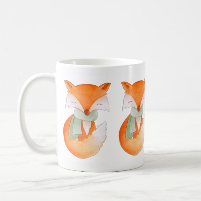 Winter fox wrapped up art mug (Left)