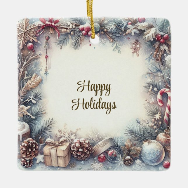 Winter Frame Holiday Ornament (Front)