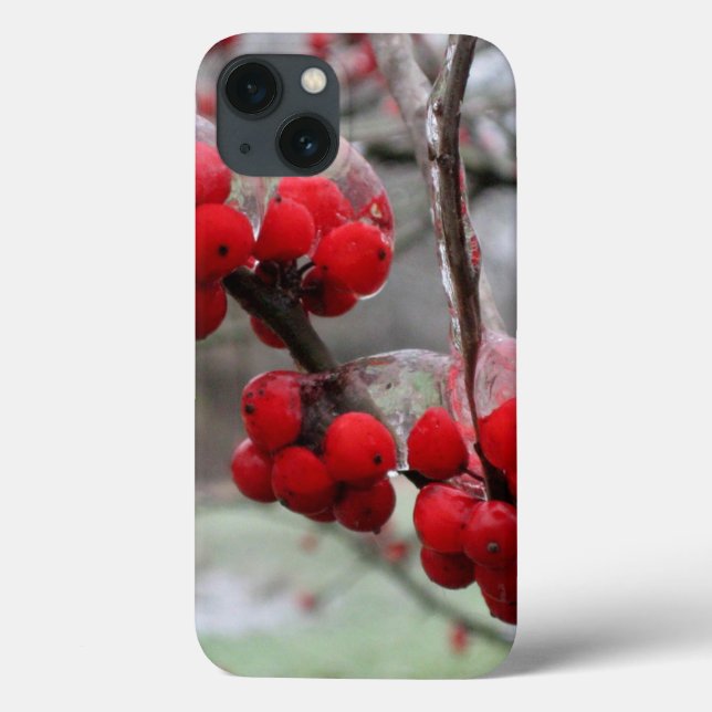Winter Freeze and Ice on Red Berries Case-Mate iPhone Case (Back)