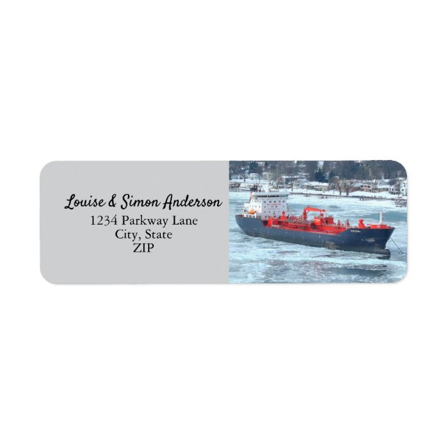 Winter Freighter Algoterra Great Lakes Address Return Address Label (Front)