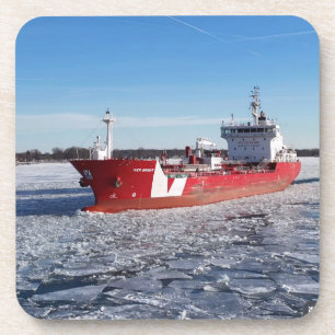 Winter Freighter Iver Bright Great Lakes Ship Coaster