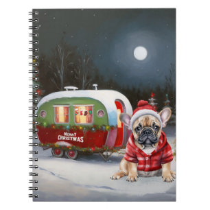 Winter French Bulldog Caravan Christmas Adventure  Notebook