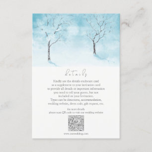 Winter Freshness Wedding Details Enclosure Card