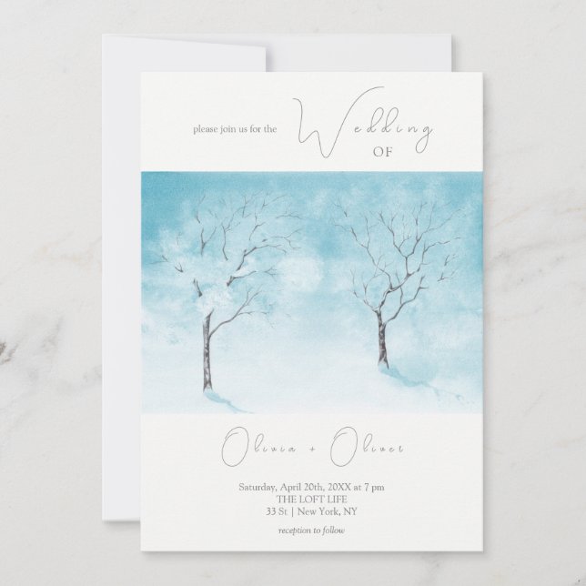 Winter Freshness Wedding Invitation (Front)