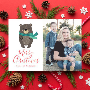 Winter Friends   Bear Holiday Photo Card