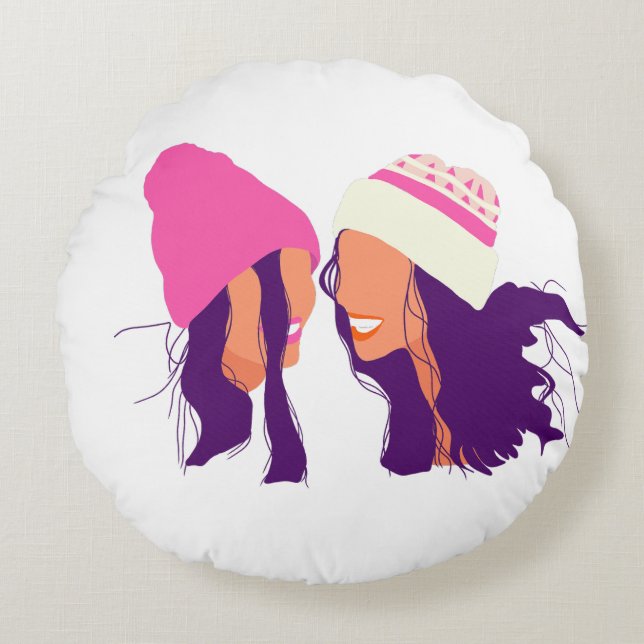 Winter Friends • Christmas Round Cushion (Front)