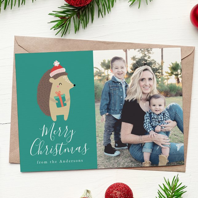 Winter Friends | Hedgehog Holiday Photo Card (Creator Uploaded)