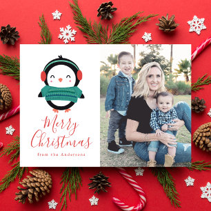 Winter Friends Penguin Holiday Photo Card