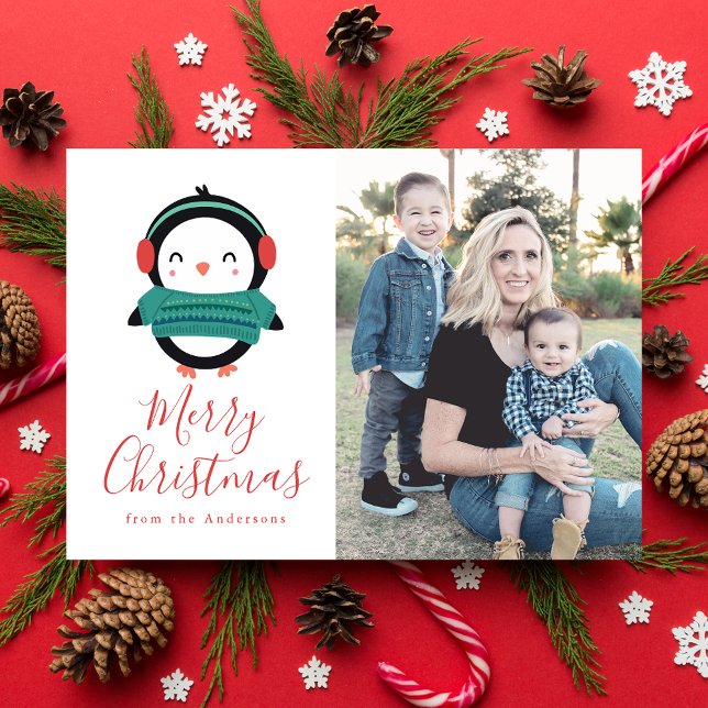 Winter Friends | Penguin Holiday Photo Card (Creator Uploaded)
