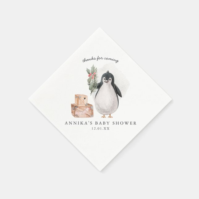 Winter Friends | Penguins and Polar Bears Napkin (Corner)
