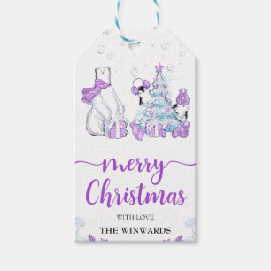 Winter Friends Polar Bear and Penguins Christmas Gift Tags
