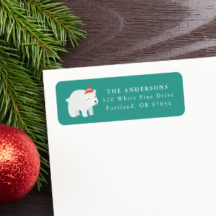 Winter Friends Polar Bear Holiday Return Address Label