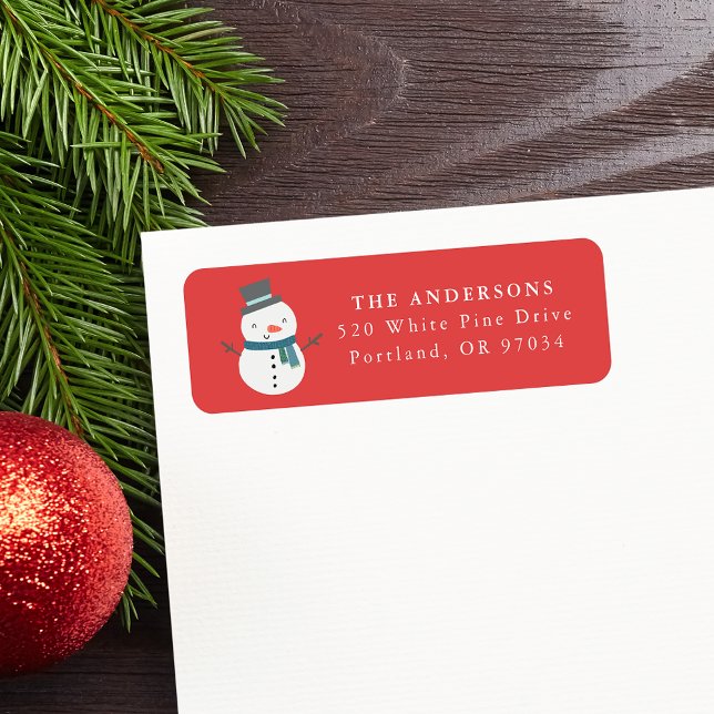 Winter Friends Snowman Holiday Return Address Label (Creator Uploaded)