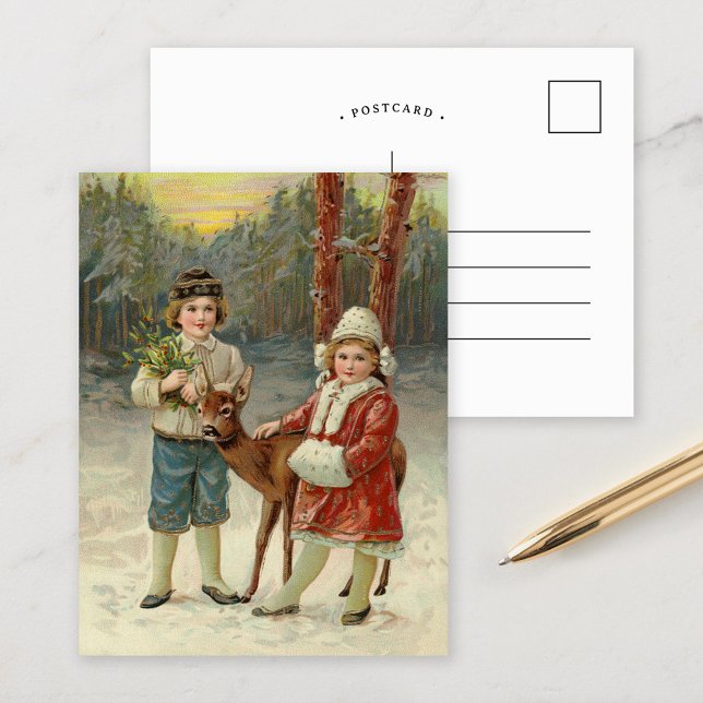 Winter Friends | Vintage Christmas Postcard (Creator Uploaded)