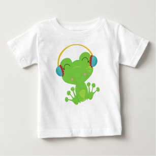 Winter Frog, Cute Frog, Green Frog, Ear Muffs Baby T-Shirt
