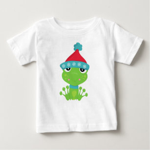 Winter Frog, Cute Frog, Green Frog, Scarf, Hat Baby T-Shirt