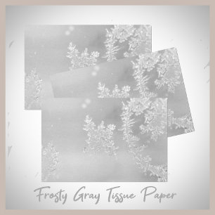 Winter Frost and Snow Flakes Silvery Gray Tissue Paper