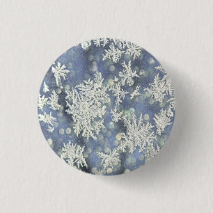 Winter Frost Detail Photograph 3 Cm Round Badge