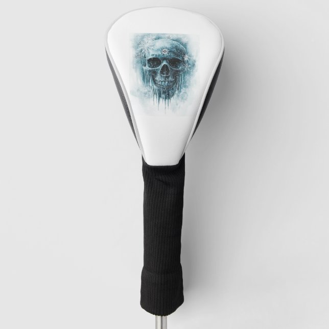 Winter Frost Skull Golf Head Cover (Front)