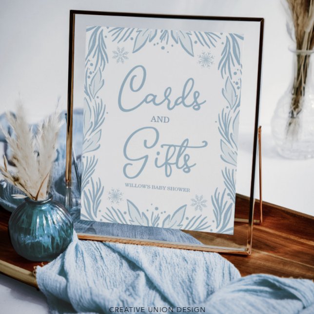 Winter Frost Snowflake Baby Shower Cards and Gifts Poster (Creator Uploaded)