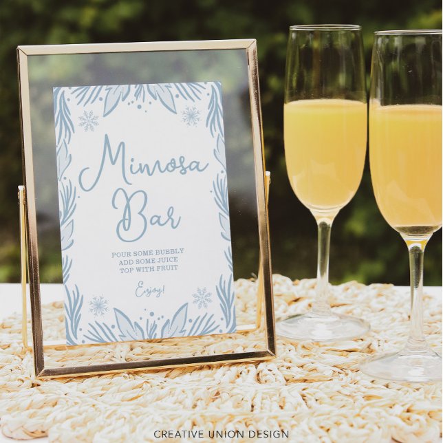 Winter Frost Snowflake Baby Shower Mimosa Bar Sign (Creator Uploaded)