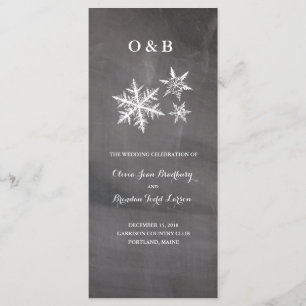 Winter Frost Snowflakes Chalkboar Ceremony Progam Program