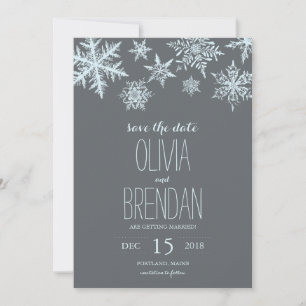 Winter Frost Snowflakes   Save the Date