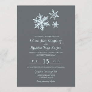 Winter Frost Snowflakes Wedding Invitation
