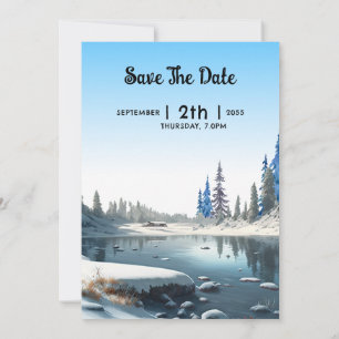 Winter Frosty Wedding Invitation Card Design