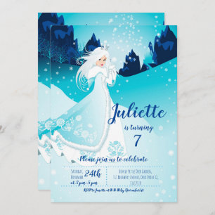 Winter Frozen birthday invitation
