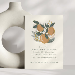 Winter Fruit Christmas Cocktail Party Holiday Invitation