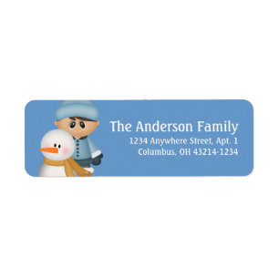 Winter Fun Boy d2 Return Address Labels