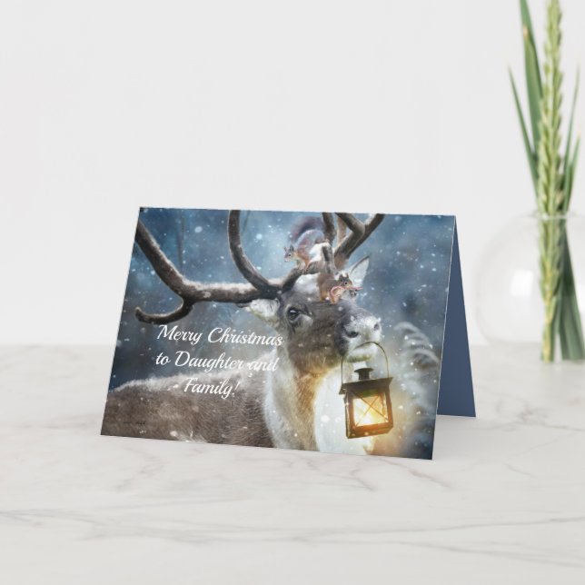 WINTER FUN CHRISTMAS CARD FOR DAUGHTER AND FAMILY (Front)