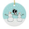 Winter Fun Holiday Border Collie Dog with Snowmen