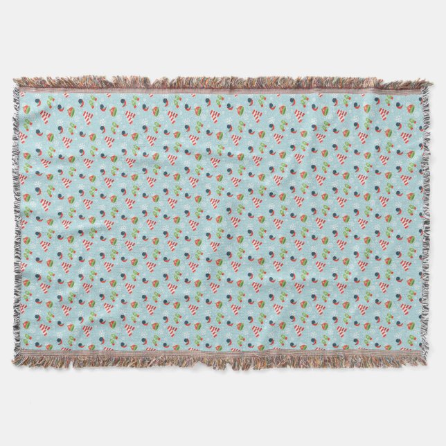 Winter Fun Pattern Throw Blanket (Front)