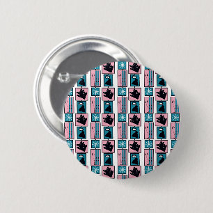 Winter fun. Skis and accessories on a snowy day. 6 Cm Round Badge